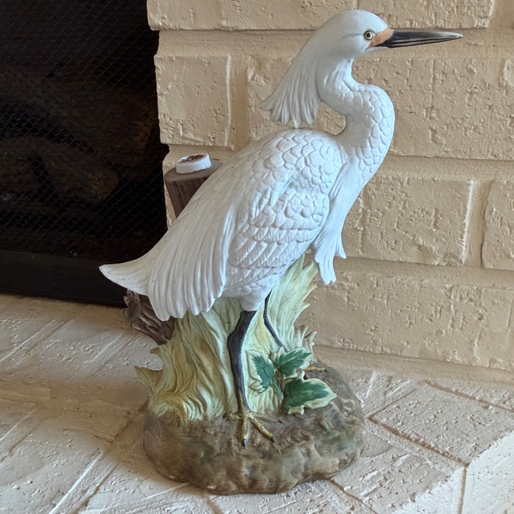 Ezra Brooks Elegant White Heron Figurine